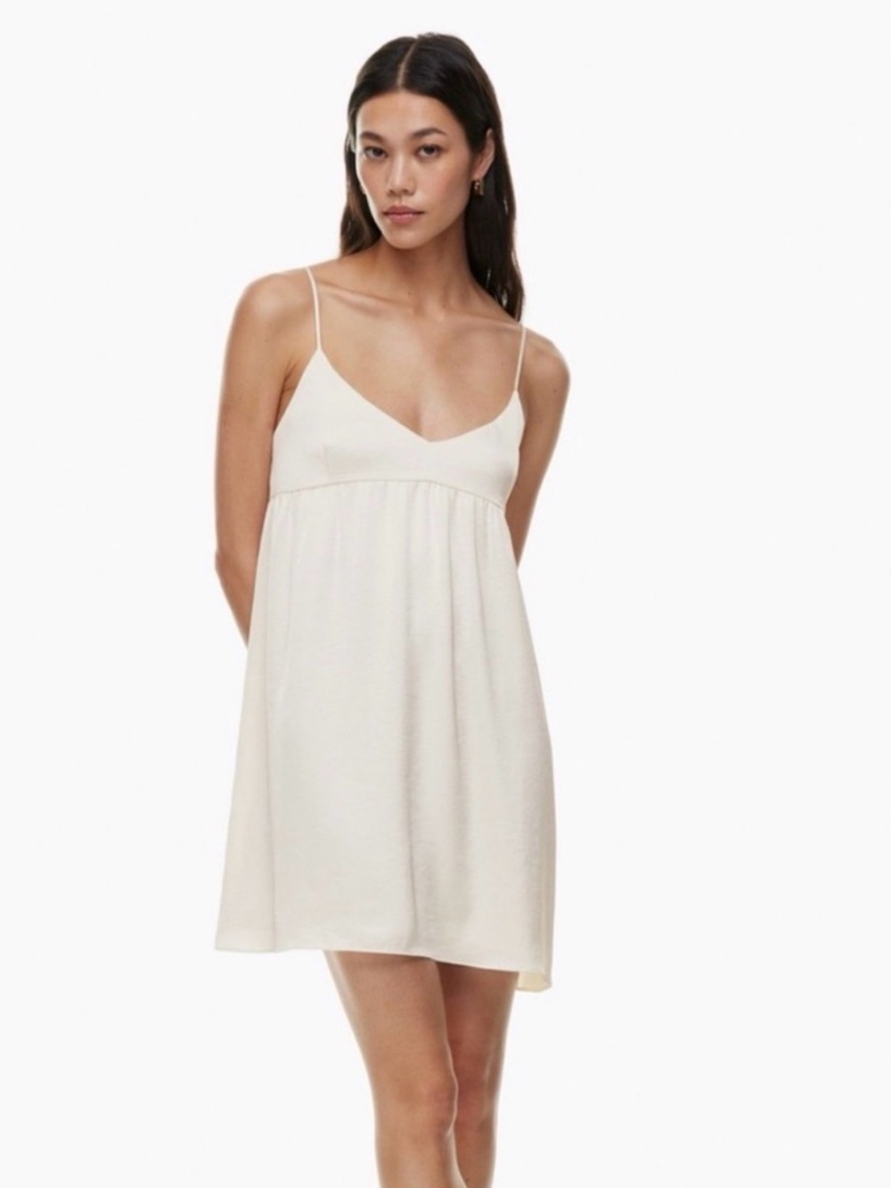 Aritzia Wilfred Lover Satin Babydoll Dress white. Size XL